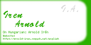 iren arnold business card