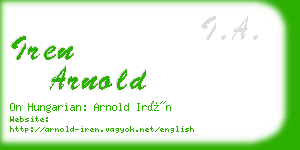 iren arnold business card